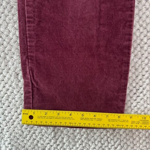 Prana Pants Womens 6 Short Inseam Burgundy Corduroy Straight Low Rise Y2K - Picture 13 of 14